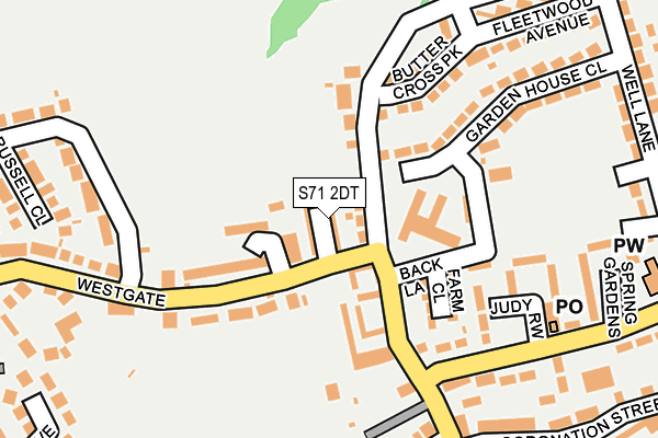 S71 2DT map - OS OpenMap – Local (Ordnance Survey) S71 2DT map - OS OpenMap – Local (Ordnance Survey)