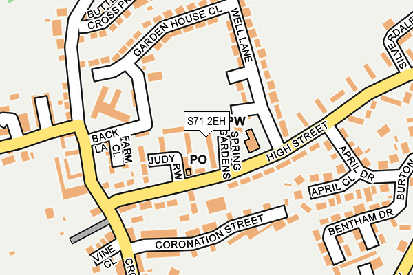 S71 2EH map - OS OpenMap – Local (Ordnance Survey) S71 2EH map - OS OpenMap – Local (Ordnance Survey)
