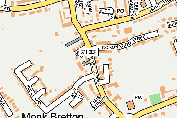 S71 2EP map - OS OpenMap – Local (Ordnance Survey) S71 2EP map - OS OpenMap – Local (Ordnance Survey)