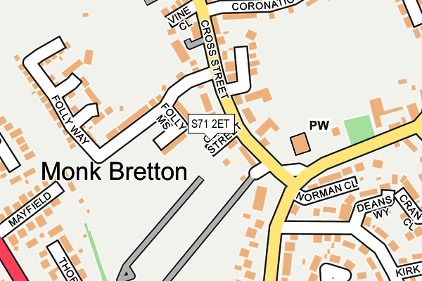 S71 2ET map - OS OpenMap – Local (Ordnance Survey) S71 2ET map - OS OpenMap – Local (Ordnance Survey)