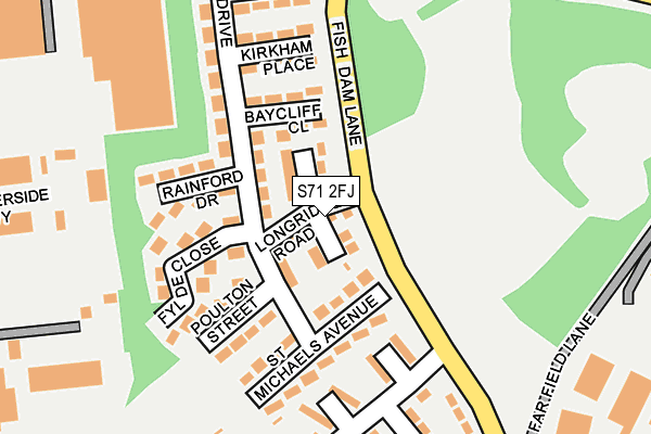 S71 2FJ map - OS OpenMap – Local (Ordnance Survey) S71 2FJ map - OS OpenMap – Local (Ordnance Survey)