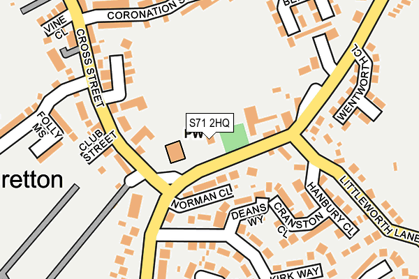 S71 2HQ map - OS OpenMap – Local (Ordnance Survey) S71 2HQ map - OS OpenMap – Local (Ordnance Survey)
