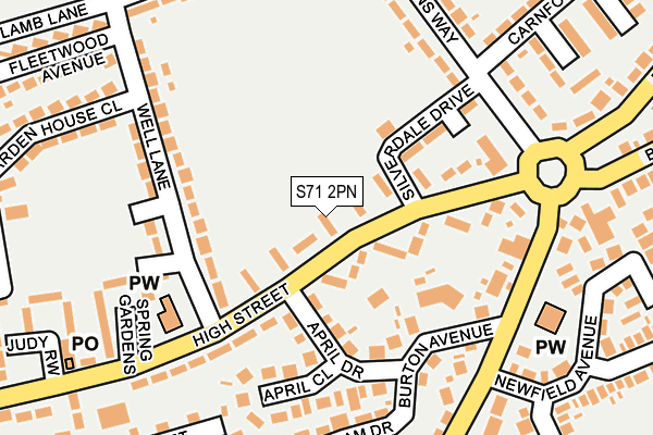 S71 2PN map - OS OpenMap – Local (Ordnance Survey) S71 2PN map - OS OpenMap – Local (Ordnance Survey)