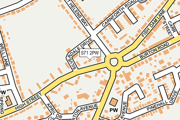 S71 2PW map - OS OpenMap – Local (Ordnance Survey) S71 2PW map - OS OpenMap – Local (Ordnance Survey)