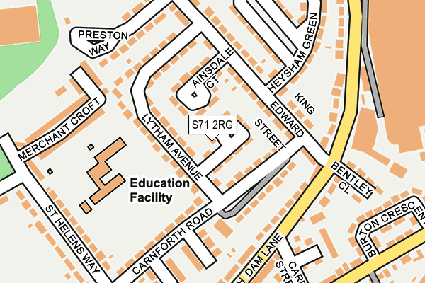 S71 2RG map - OS OpenMap – Local (Ordnance Survey) S71 2RG map - OS OpenMap – Local (Ordnance Survey)