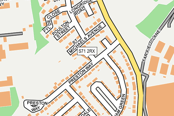 S71 2RX map - OS OpenMap – Local (Ordnance Survey) S71 2RX map - OS OpenMap – Local (Ordnance Survey)