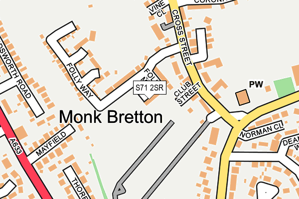 S71 2SR map - OS OpenMap – Local (Ordnance Survey) S71 2SR map - OS OpenMap – Local (Ordnance Survey)
