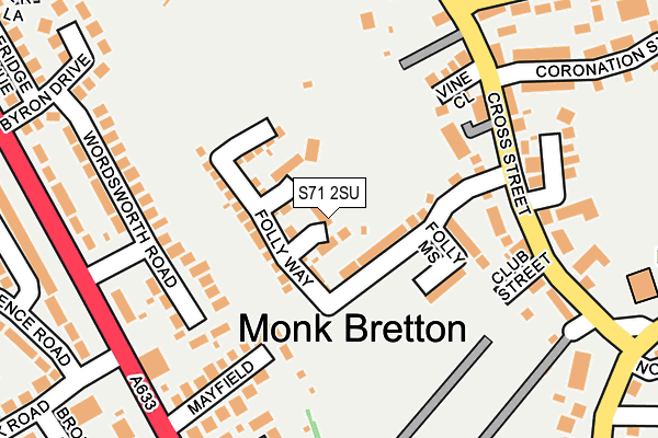 S71 2SU map - OS OpenMap – Local (Ordnance Survey) S71 2SU map - OS OpenMap – Local (Ordnance Survey)
