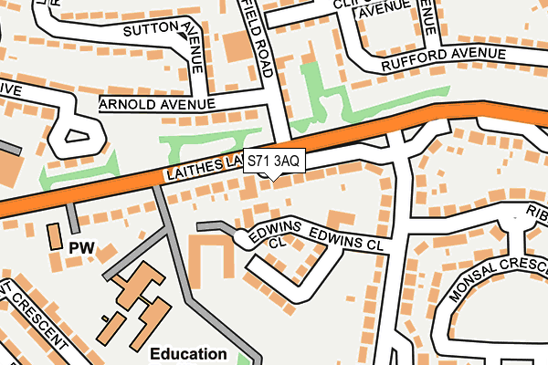 S71 3AQ map - OS OpenMap – Local (Ordnance Survey) S71 3AQ map - OS OpenMap – Local (Ordnance Survey)