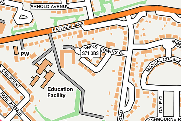 S71 3BS map - OS OpenMap – Local (Ordnance Survey) S71 3BS map - OS OpenMap – Local (Ordnance Survey)