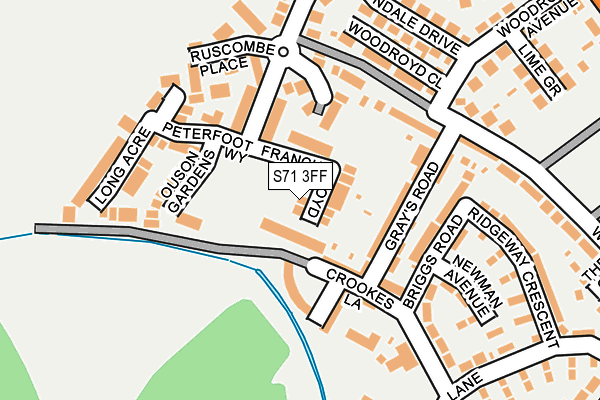 S71 3FF map - OS OpenMap – Local (Ordnance Survey) S71 3FF map - OS OpenMap – Local (Ordnance Survey)