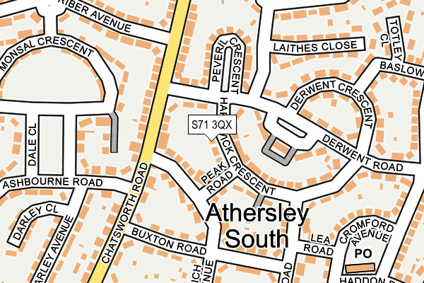 S71 3QX map - OS OpenMap – Local (Ordnance Survey) S71 3QX map - OS OpenMap – Local (Ordnance Survey)