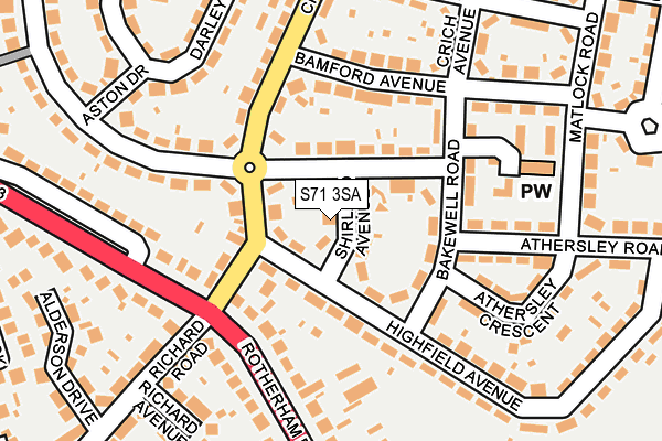 S71 3SA map - OS OpenMap – Local (Ordnance Survey) S71 3SA map - OS OpenMap – Local (Ordnance Survey)
