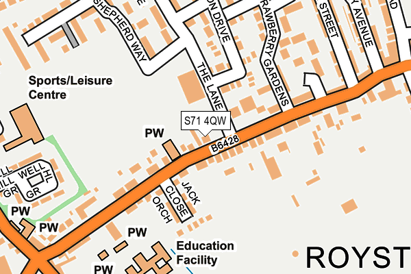 S71 4QW map - OS OpenMap – Local (Ordnance Survey) S71 4QW map - OS OpenMap – Local (Ordnance Survey)