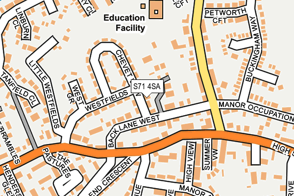 S71 4SA map - OS OpenMap – Local (Ordnance Survey) S71 4SA map - OS OpenMap – Local (Ordnance Survey)