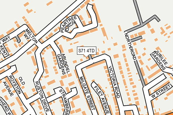 S71 4TD map - OS OpenMap – Local (Ordnance Survey)