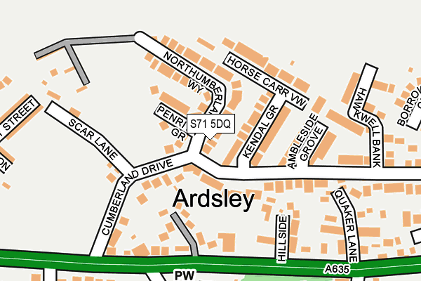 S71 5DQ map - OS OpenMap – Local (Ordnance Survey) S71 5DQ map - OS OpenMap – Local (Ordnance Survey)