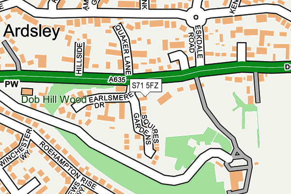 S71 5FZ map - OS OpenMap – Local (Ordnance Survey) S71 5FZ map - OS OpenMap – Local (Ordnance Survey)