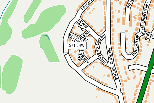 S71 5HW map - OS OpenMap – Local (Ordnance Survey) S71 5HW map - OS OpenMap – Local (Ordnance Survey)