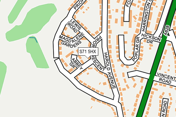 S71 5HX map - OS OpenMap – Local (Ordnance Survey) S71 5HX map - OS OpenMap – Local (Ordnance Survey)