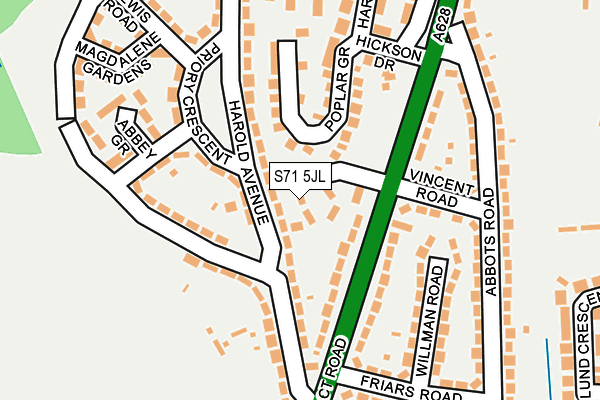 S71 5JL map - OS OpenMap – Local (Ordnance Survey) S71 5JL map - OS OpenMap – Local (Ordnance Survey)