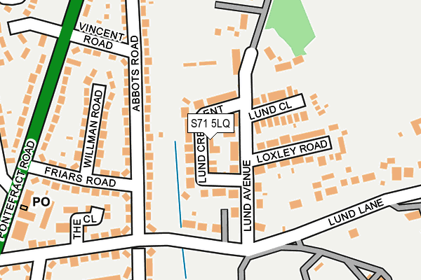 S71 5LQ map - OS OpenMap – Local (Ordnance Survey)