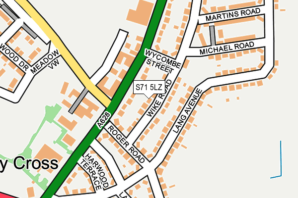 S71 5LZ map - OS OpenMap – Local (Ordnance Survey) S71 5LZ map - OS OpenMap – Local (Ordnance Survey)