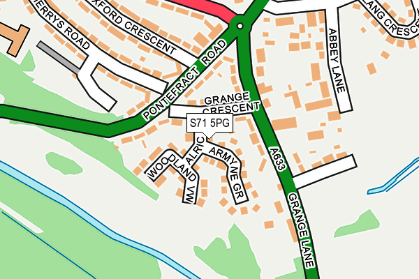 S71 5PG map - OS OpenMap – Local (Ordnance Survey) S71 5PG map - OS OpenMap – Local (Ordnance Survey)