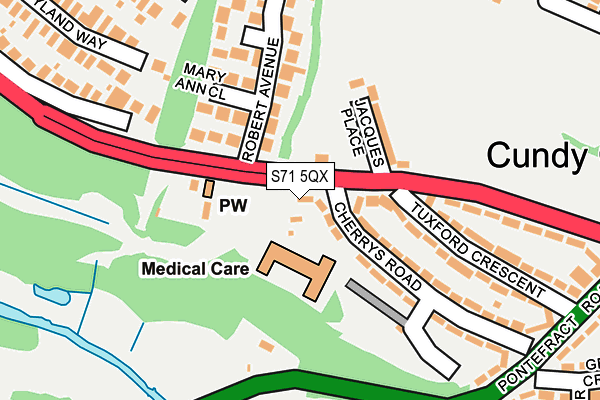 S71 5QX map - OS OpenMap – Local (Ordnance Survey) S71 5QX map - OS OpenMap – Local (Ordnance Survey)