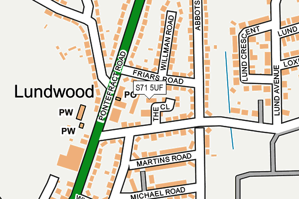 S71 5UF map - OS OpenMap – Local (Ordnance Survey) S71 5UF map - OS OpenMap – Local (Ordnance Survey)