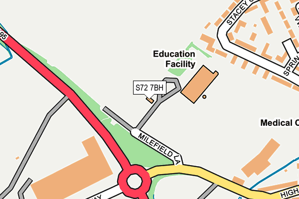 S72 7BH map - OS OpenMap – Local (Ordnance Survey) S72 7BH map - OS OpenMap – Local (Ordnance Survey)
