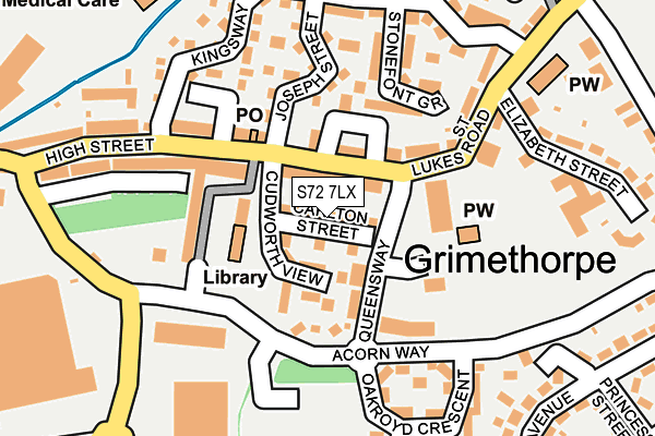 S72 7LX map - OS OpenMap – Local (Ordnance Survey) S72 7LX map - OS OpenMap – Local (Ordnance Survey)