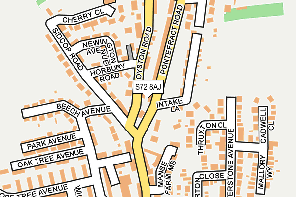 S72 8AJ map - OS OpenMap – Local (Ordnance Survey) S72 8AJ map - OS OpenMap – Local (Ordnance Survey)
