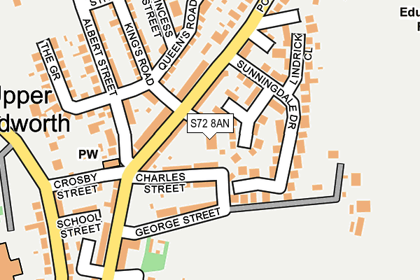 S72 8AN map - OS OpenMap – Local (Ordnance Survey) S72 8AN map - OS OpenMap – Local (Ordnance Survey)