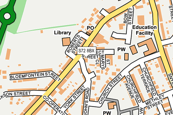 S72 8BX map - OS OpenMap – Local (Ordnance Survey) S72 8BX map - OS OpenMap – Local (Ordnance Survey)