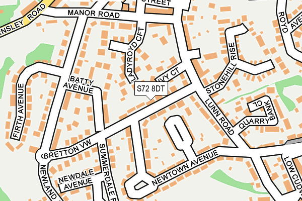 S72 8DT map - OS OpenMap – Local (Ordnance Survey) S72 8DT map - OS OpenMap – Local (Ordnance Survey)