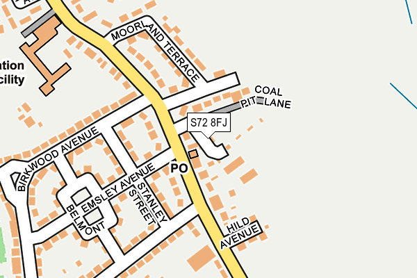 S72 8FJ map - OS OpenMap – Local (Ordnance Survey) S72 8FJ map - OS OpenMap – Local (Ordnance Survey)