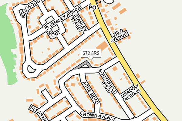 S72 8RS map - OS OpenMap – Local (Ordnance Survey) S72 8RS map - OS OpenMap – Local (Ordnance Survey)