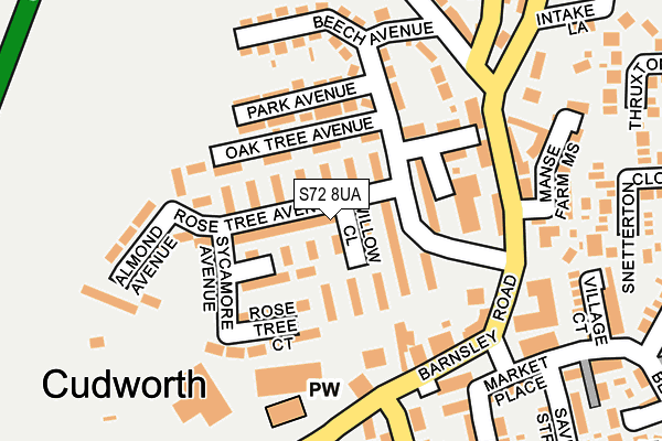 S72 8UA map - OS OpenMap – Local (Ordnance Survey) S72 8UA map - OS OpenMap – Local (Ordnance Survey)