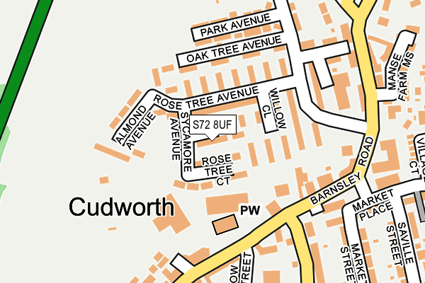 S72 8UF map - OS OpenMap – Local (Ordnance Survey) S72 8UF map - OS OpenMap – Local (Ordnance Survey)