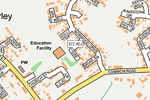 S72 9EJ map - OS OpenMap – Local (Ordnance Survey) S72 9EJ map - OS OpenMap – Local (Ordnance Survey)