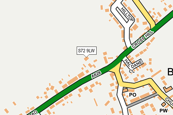 S72 9LW map - OS OpenMap – Local (Ordnance Survey) S72 9LW map - OS OpenMap – Local (Ordnance Survey)
