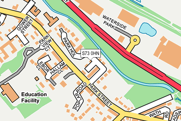 S73 0HN map - OS OpenMap – Local (Ordnance Survey)