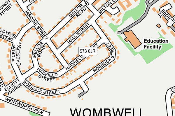 S73 0JR map - OS OpenMap – Local (Ordnance Survey) S73 0JR map - OS OpenMap – Local (Ordnance Survey)