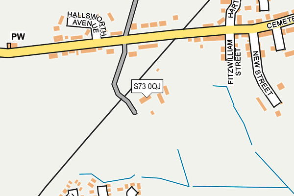 S73 0QJ map - OS OpenMap – Local (Ordnance Survey)