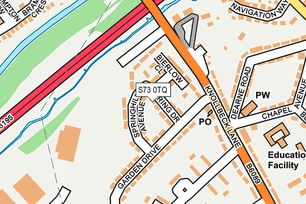 S73 0TQ map - OS OpenMap – Local (Ordnance Survey) S73 0TQ map - OS OpenMap – Local (Ordnance Survey)