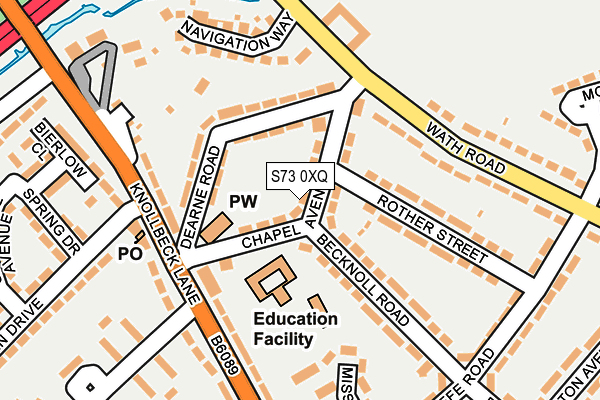 S73 0XQ map - OS OpenMap – Local (Ordnance Survey) S73 0XQ map - OS OpenMap – Local (Ordnance Survey)