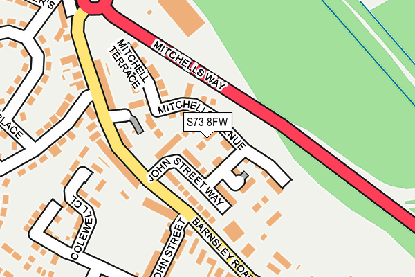 S73 8FW map - OS OpenMap – Local (Ordnance Survey) S73 8FW map - OS OpenMap – Local (Ordnance Survey)