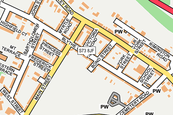 S73 8JF map - OS OpenMap – Local (Ordnance Survey) S73 8JF map - OS OpenMap – Local (Ordnance Survey)