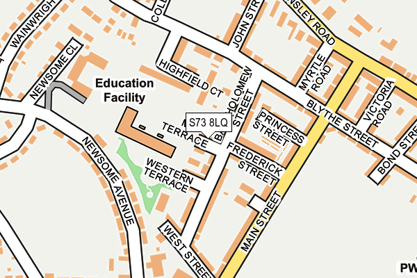S73 8LQ map - OS OpenMap – Local (Ordnance Survey) S73 8LQ map - OS OpenMap – Local (Ordnance Survey)